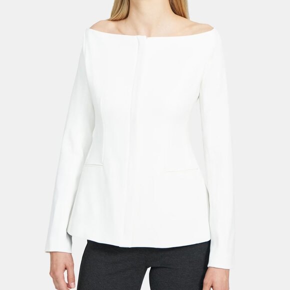 Theory Jackets & Blazers - Theory Cream Off the Shoulder Jacket, US 0